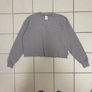 Tna Aritzia Waffle Knit Cropped Thermal Top Womens Size XS